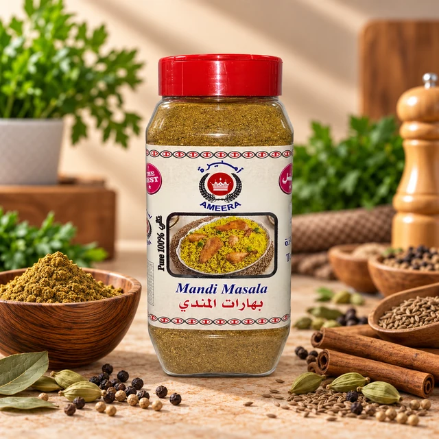 Ameera Mandi Masala spice jar