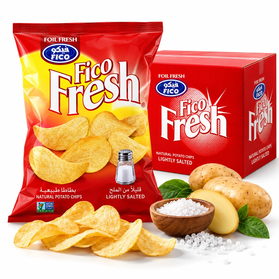 FICO Fresh Lightly Salted product and outer packaging