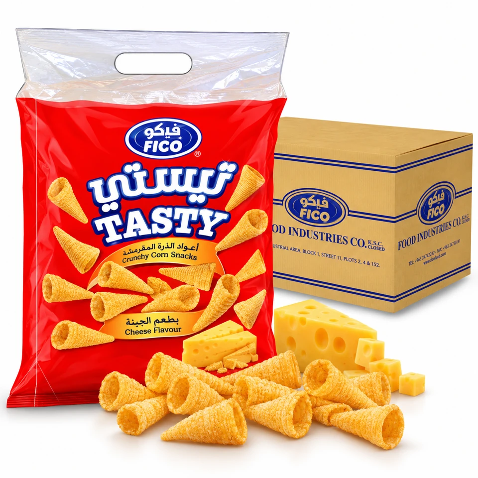 FICO Tasty Cheese product and outer packaging