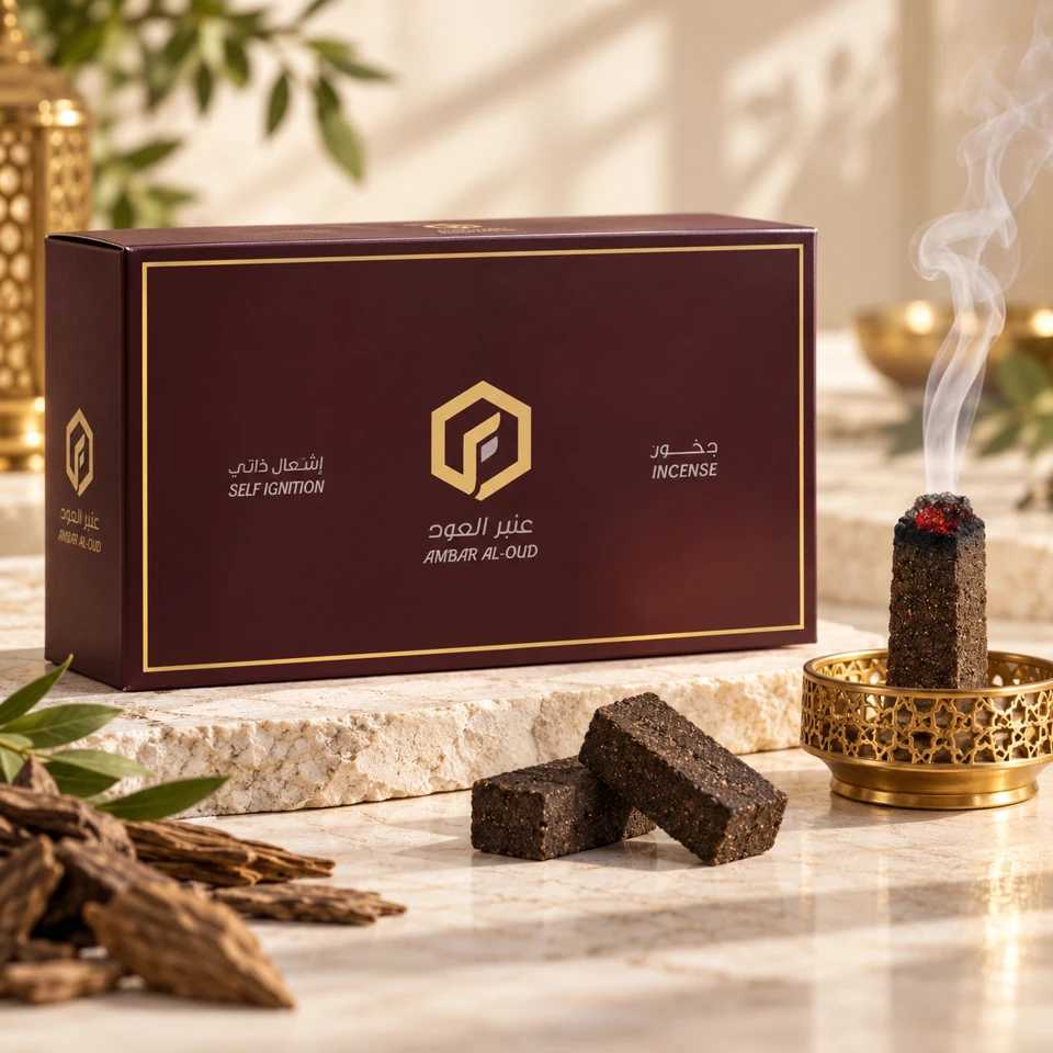 Flora Amber Al-Oud incense in box packaging
