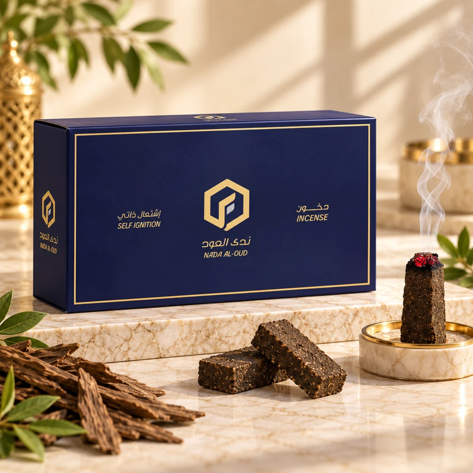 Flora Nada Al-Oud incense in box packaging