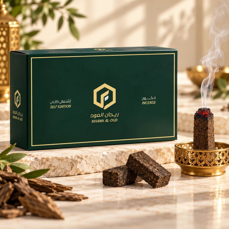 Flora Rihan Al-Oud incense in box packaging